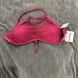 TiniBikini Burgundy Mesh Bandeau Bikini Top